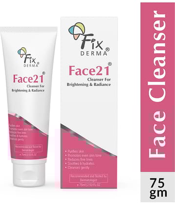 Fixderma Face21 Cleanser, Skin Brightening Cleanser for Wrinkles & Fine Lines, 75ml