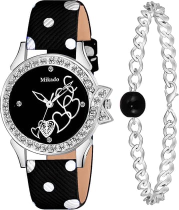 Mikado Leather Round Womens Watch