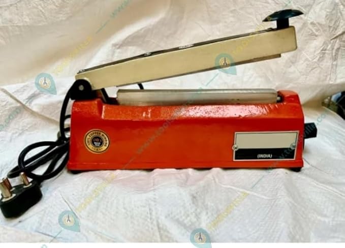 Adison Hand Heat Sealer Machine, 12 Inch, Orange, Polythene Packaging Machine, 220 Volt, High Powered Cable, with 2 Free Elements, 43x19x10 cm