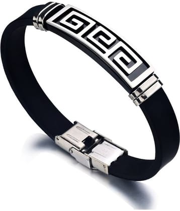 ZIVOM Black Faux Leather Bracelets