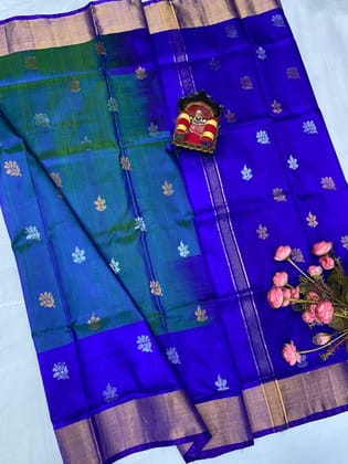 Mixed Blue Uppada Butta Pure Silk Saree