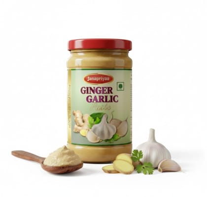 Ginger Garlic Paste � Ready to Use Fresh Aromatic Cooking Paste for Indian & Asian Recipes | Smooth Texture | Convenient Plastic Jar with Red Lid