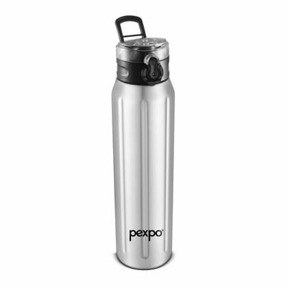 PEXPO Stainless Steel Sipper Water Bottle | 1000ml, Pack of 4, Silver| Eco-Friendly | Steel Water Bottle | Home | Kitchen | Sports | Travel | Gym | BPA Free | Suitable For Adults & Kids