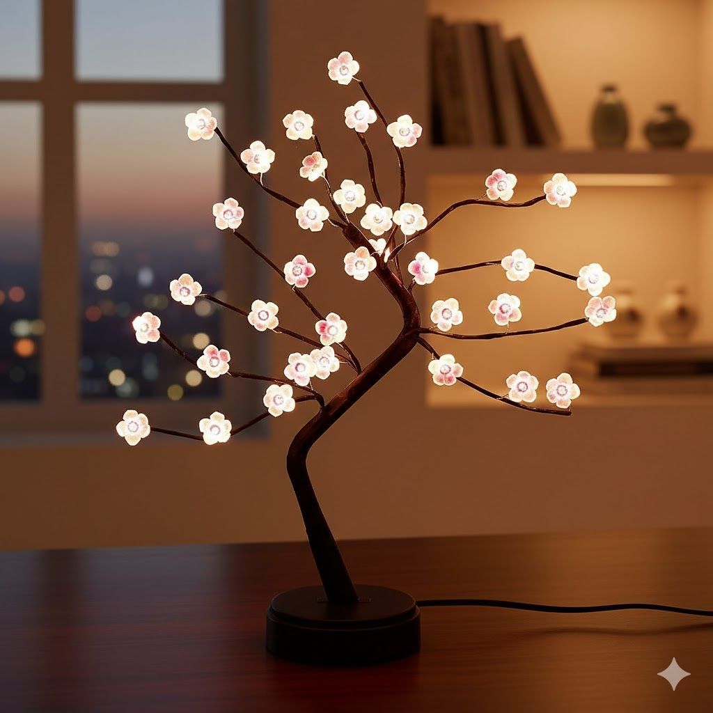 GLOWSERIE Romantic LED Blossom Tree Lamp for Bedroom & Home Styling