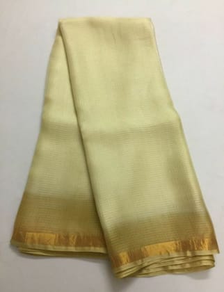 Tahuna Sands Yellow Pure Silk Kota Doria Handdyed Saree