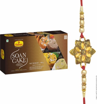Haldiram's Soan Cake Multi Flavoured with Rakhi Assorted Gift Box (Multicolor)
