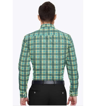 Men's Cotton Blended Checkered Full Sleeve Shirt (Green-Yellow, M)-PID53450 Men's Cotton Blended Checkered Full Sleeve Shirt (Green-Yellow, M)-PID53450
