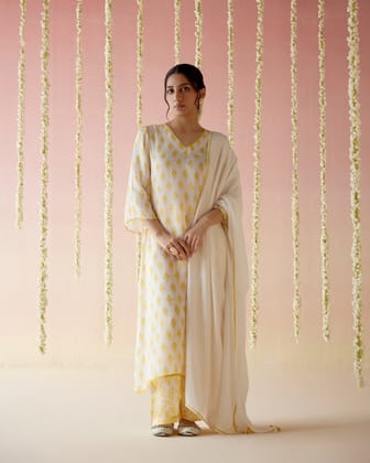 Freesia Yellow Dupatta-One Size / Freesia Yellow