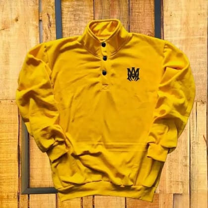 Designer Solid Sweatshirts For Men ( SIZE : M  , COLOR LIGHTNING YELLOW  )