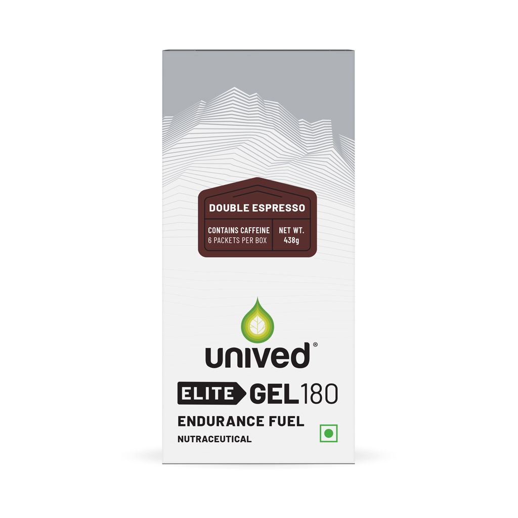 Unived Elite Gel 180 for Quick Energy, Stamina & Recovery Double Espresso