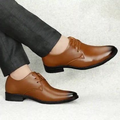 Latest Trendy Men Formal Shoes, Tan Derby Shoes, Office Shoes For Men's and Boys - Tan Color - Tan, Size - 7