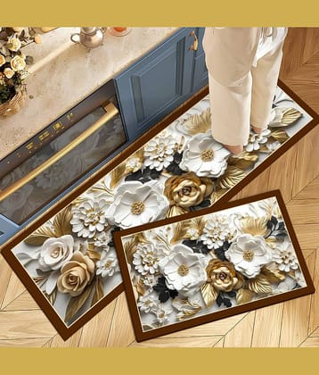 mahek accessories Set of 2 Anti-skid Rubber Door Mat ( 40 X 60 cm ) Assorted