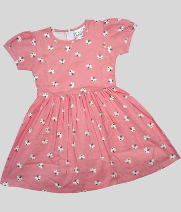 Me N My CLOSET Pack of 1 Baby Girls Cotton Frock ( Pink )