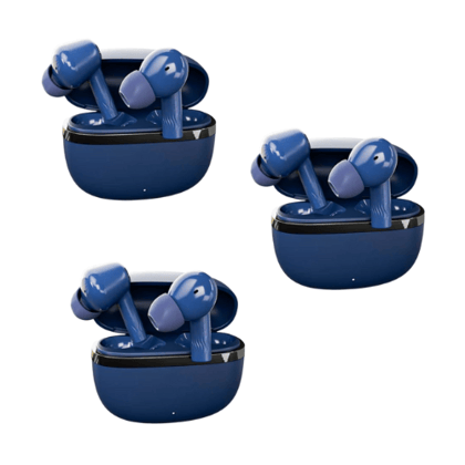 Walta Elite Dome 125 TWS Earbuds Rich bass stereo sound Low latency ANC & ENC BT 5.3 Standby time-450 hours Playtime-Blue, Pack of 3