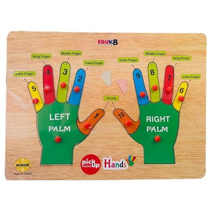 MUKESH Hands Wooden Pickup Puzzle Educational Learning Toy for Kids