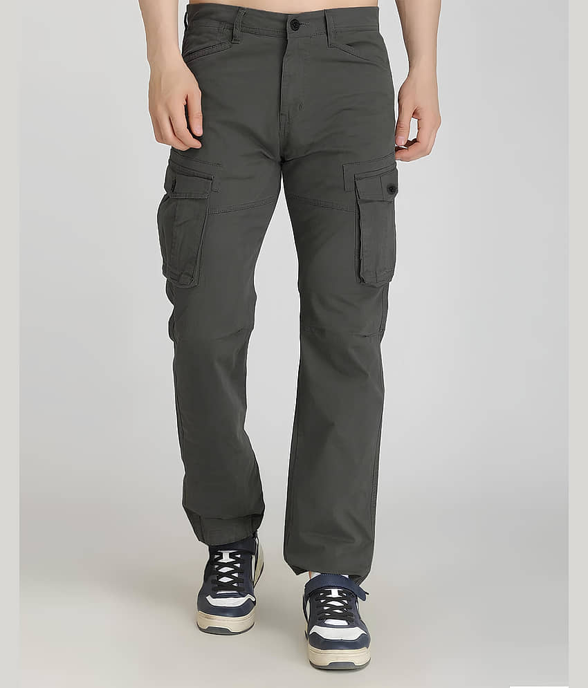Reoutlook Regular Flat Men's Cargos - Dark Grey ( Pack of 1 )