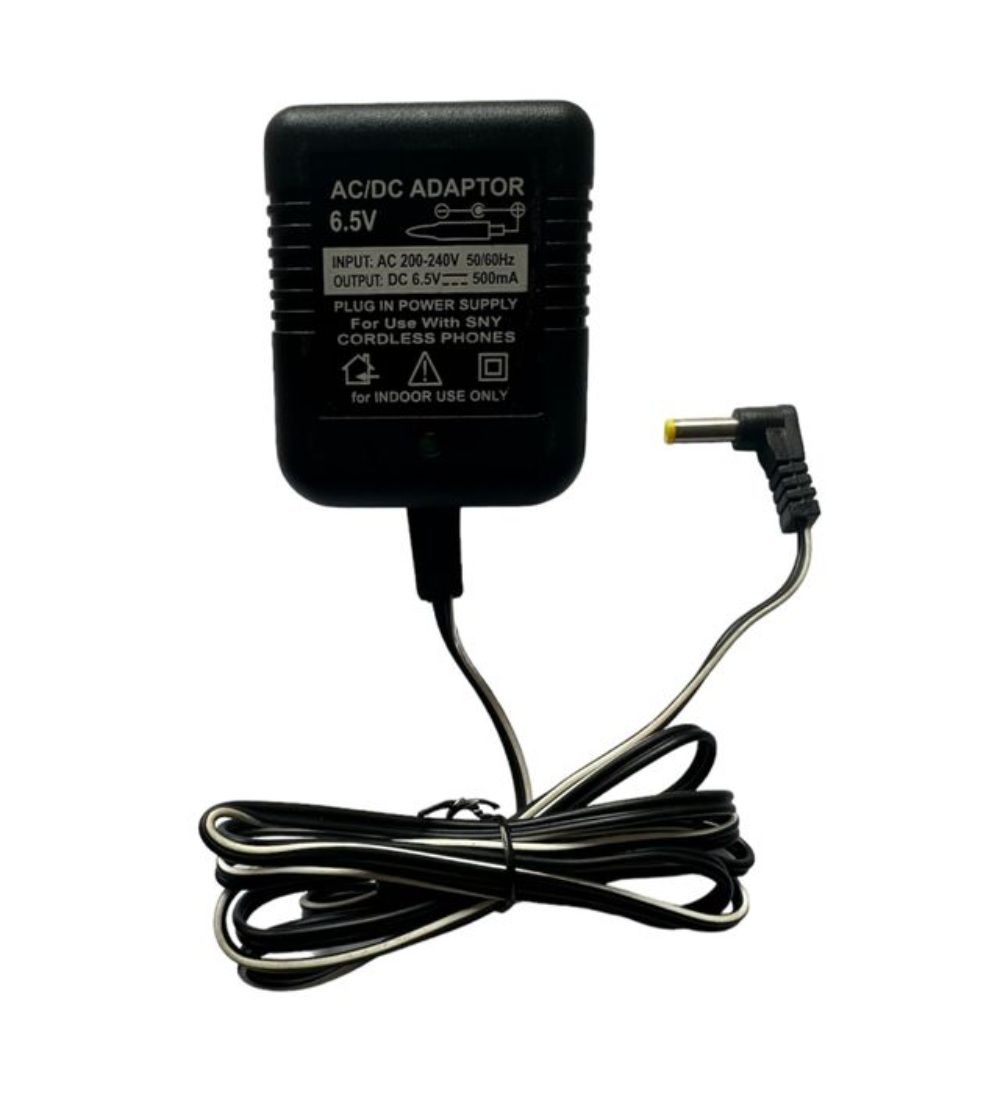 6.5V 500mA DC Power Adapter Power Supply AC Input 200-240 V for Toys- Cordless Phones- FM Radio- Other Electronic - IT Gadgets (Black)