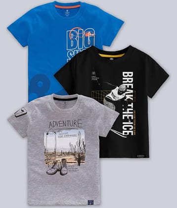 CODEZ Pack of 2 Boys Cotton Blend T-Shirt ( Multi Color )