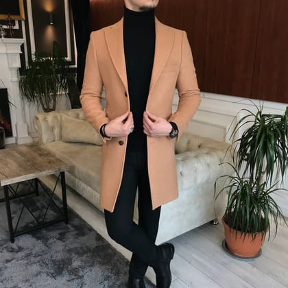Charleston Camel Wool Blend Over Coat by Italian Vega®-M