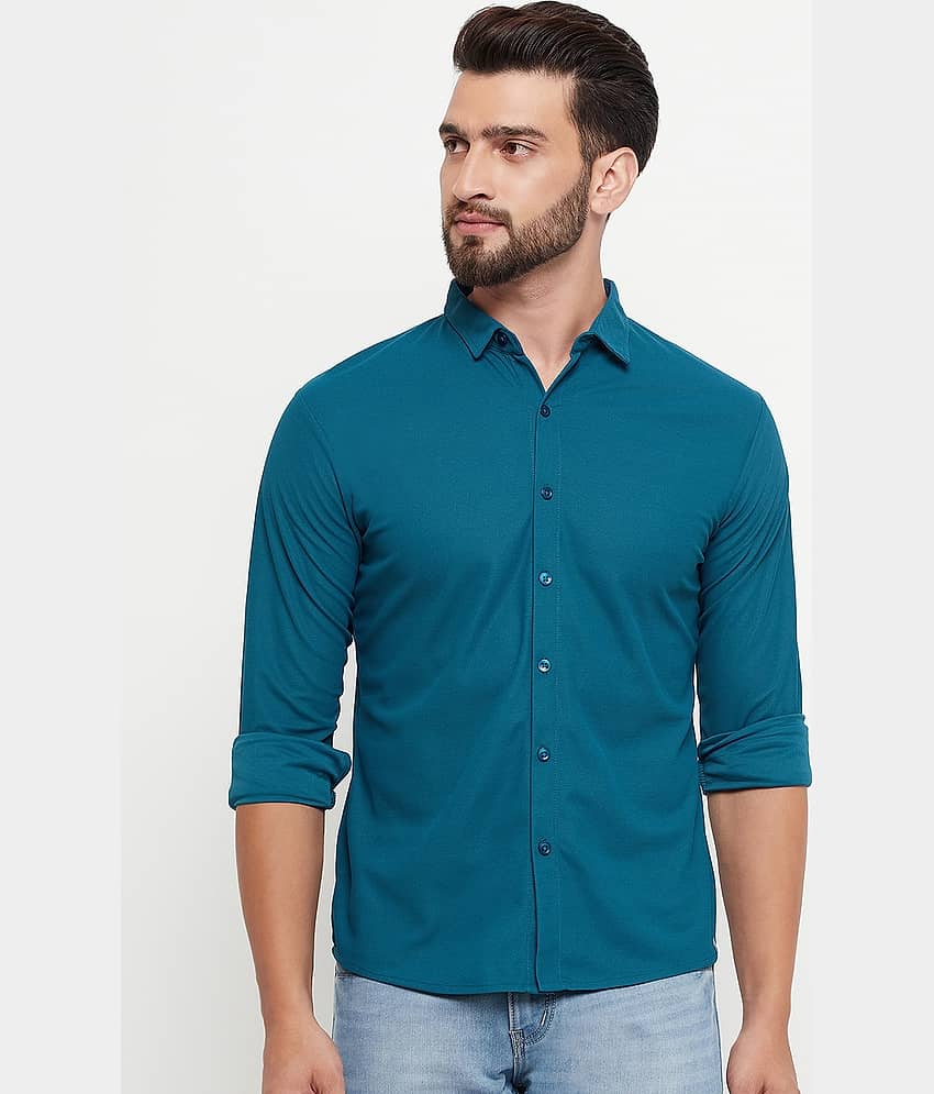 renuovo - Teal Cotton Blend Regular Fit Men's Casual Shirt ( Pack of 1 )