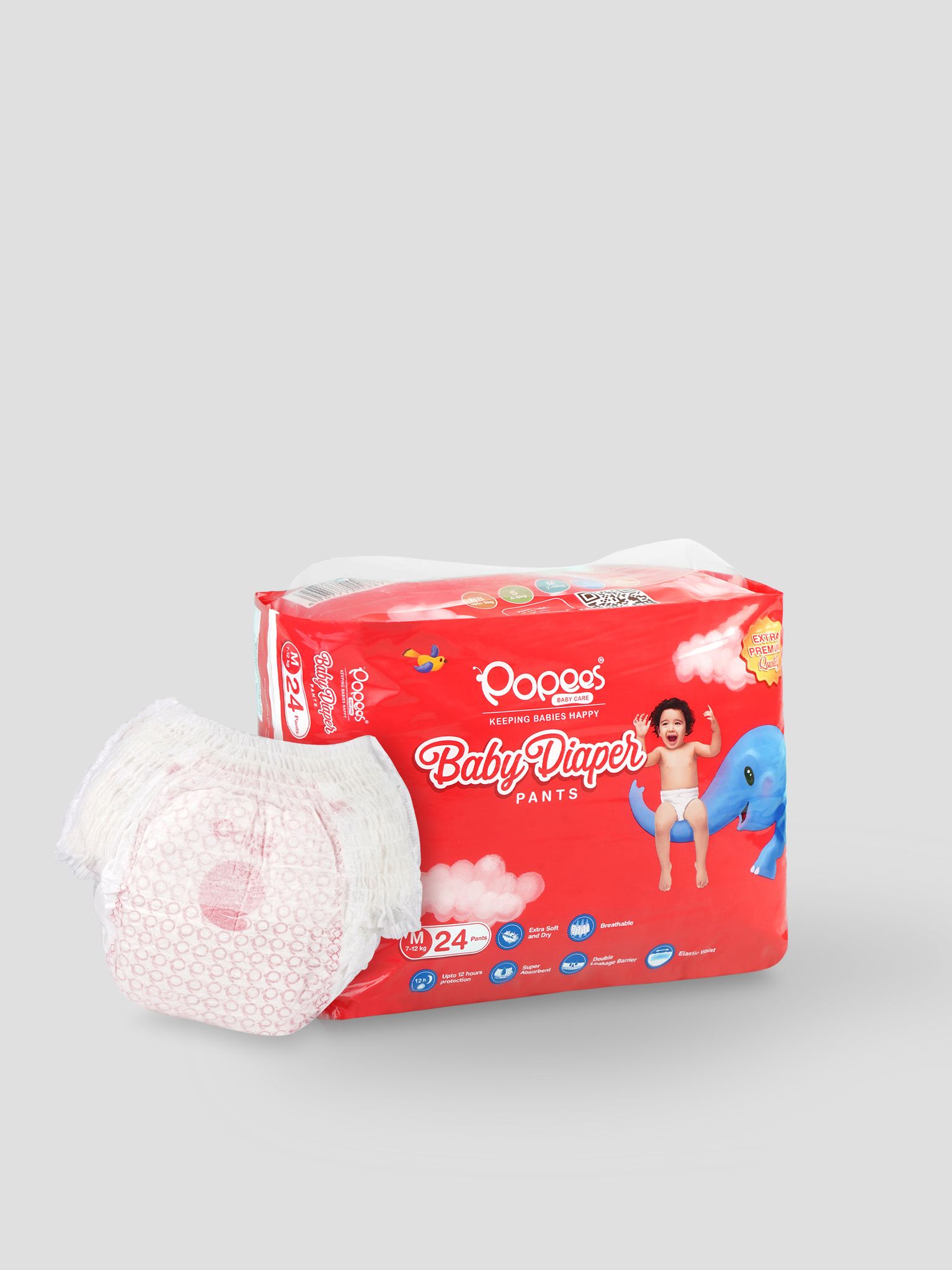 Popees Premium Baby Diapers - 24 PCS-S
