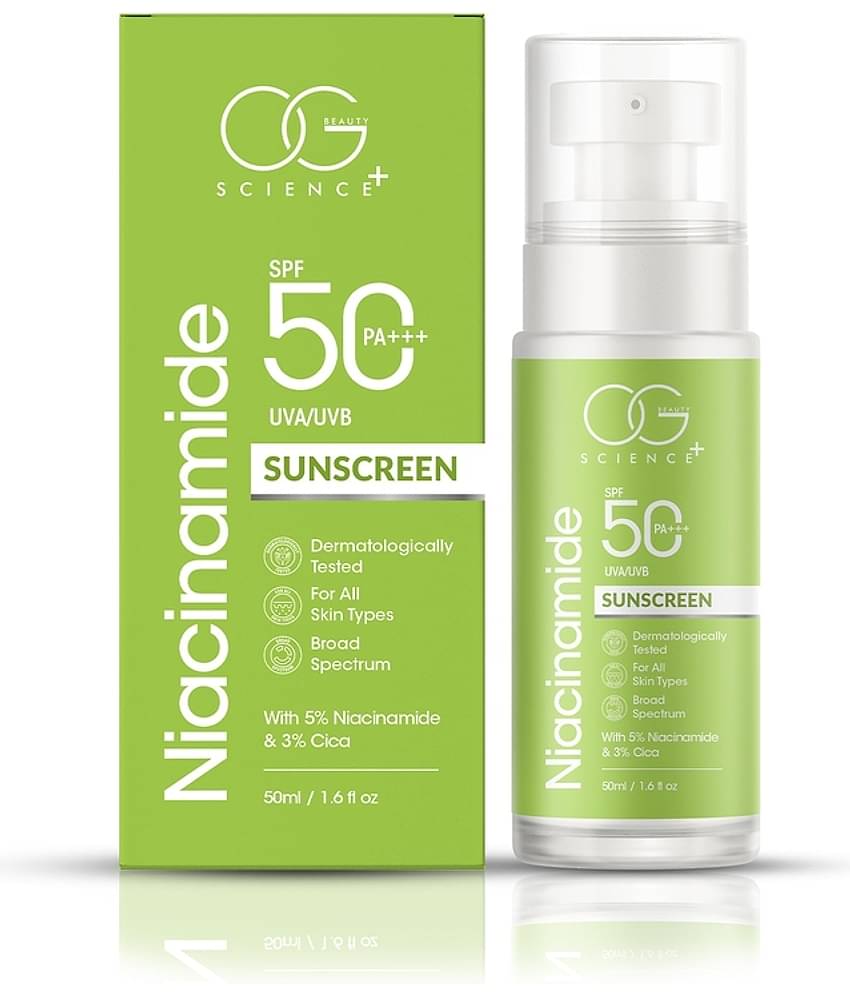 OG BEAUTY SCIENCE SPF 50 PA+++ Sunscreen with Niacinamide & Cica-Dermatologically Tested - 50 Ml