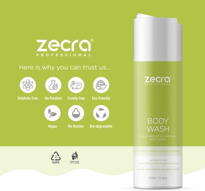 Zecra Coco Breeze Hydrating Body wash Formulated without Sulfate & Paraben (8.45 OZ)  (250 ml)