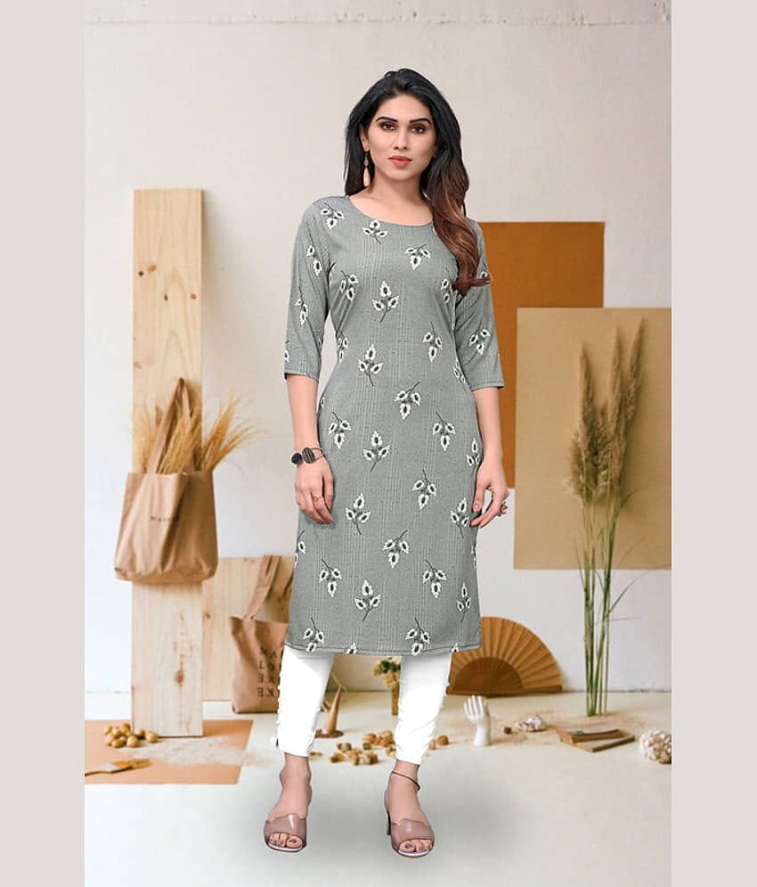 KETAKI FASHION Pack of 1 Crepe Printed Straight Women's Kurti - ( Multicolor )