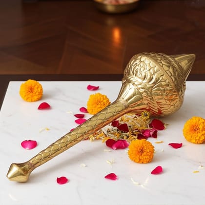 Brass Hanuman Mace, Gada No. 1 – Traditional Hanuman Ji Gada, Length : 10.5 Inch (ZMAS531 A)