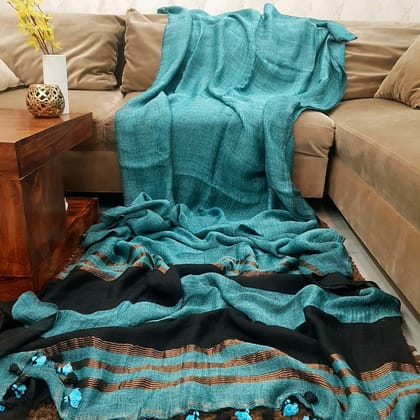 AWESOME LINEN COTTON PRINTED SAREE - 1845