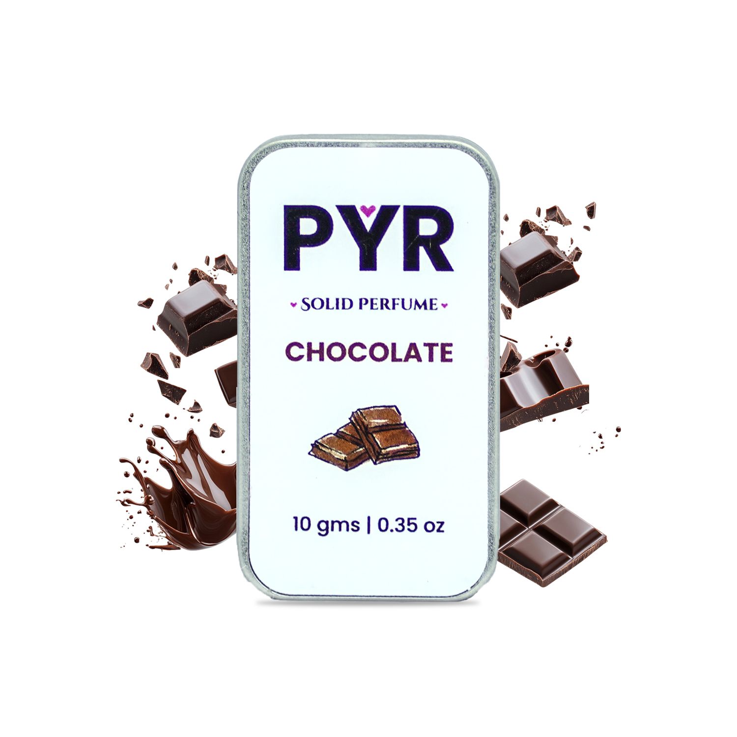 PYR Chocolate Solid Perfume 10g | Rich Sweet Cocoa Fragrance | Long-Lasting