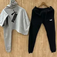 *a beautifuL FULL SLEEVE HOODIE TRACKSUIT 1 ( Size  L ) Gray and Black