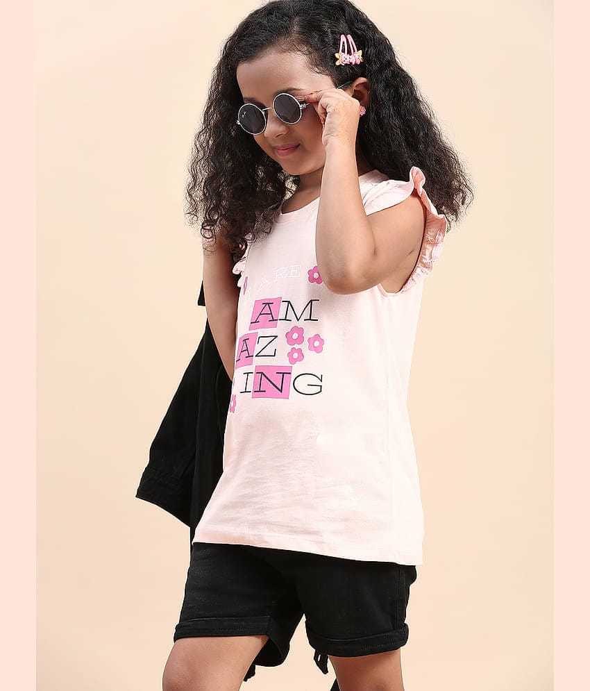 CODEZ - Pink Cotton Blend Girls T-Shirt ( Pack of 1 )