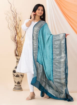 Sky Blue Bandhani Dupatta