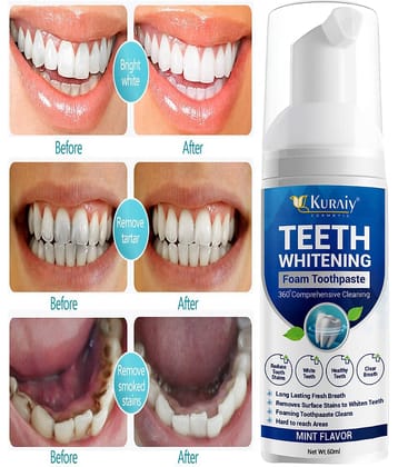 KURAIY Teeth Whitening Oral Hygiene Breath Toothpaste Foam 60ML
