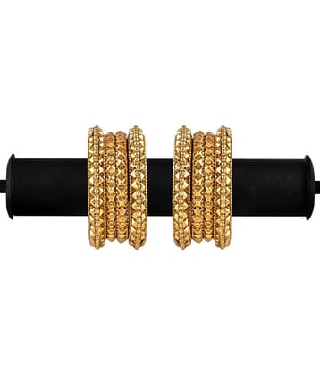 YouBella Fashion Jewellery Traditional Gold Plated Bracelet Bangles Set for Girls and Women (2.4) (2.4)