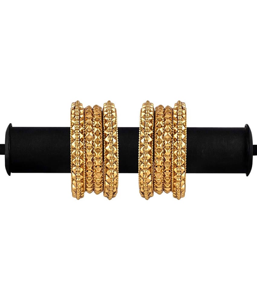 YouBella Fashion Jewellery Traditional Gold Plated Bracelet Bangles Set for Girls and Women (2.4) (2.4)