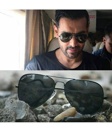 LOUIS KOUROS Black Pilot Sunglasses ( Pack of 1 )