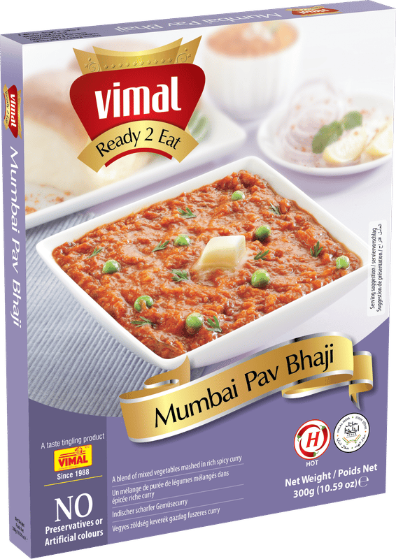 Vimal Ready to Cook and EatTasty Famous Mumbai Pav Bhaji Instant Mix Vegetarian Meal with No Added Preservative and Colours - 300g (Pack Of 2)