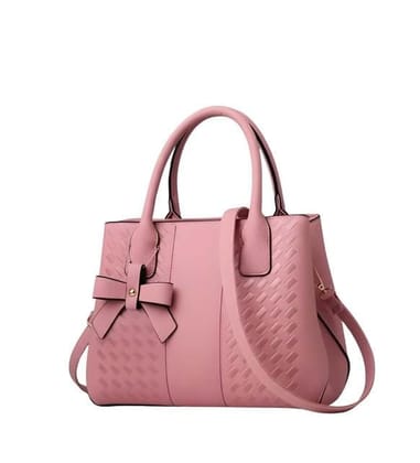 DARSHANS Women's PU Leather Solid Shoulder Zipper Handbag (Pink)-PID65130