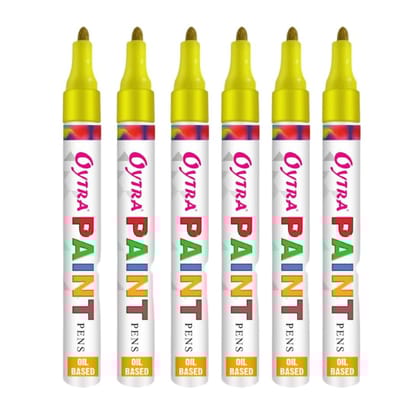 Yellow Paint Permanent Marker Pen Set of 6