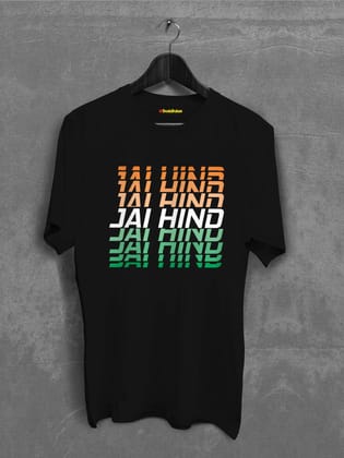 Jay Hind TriColor Cotton T-shirt-Black / XS