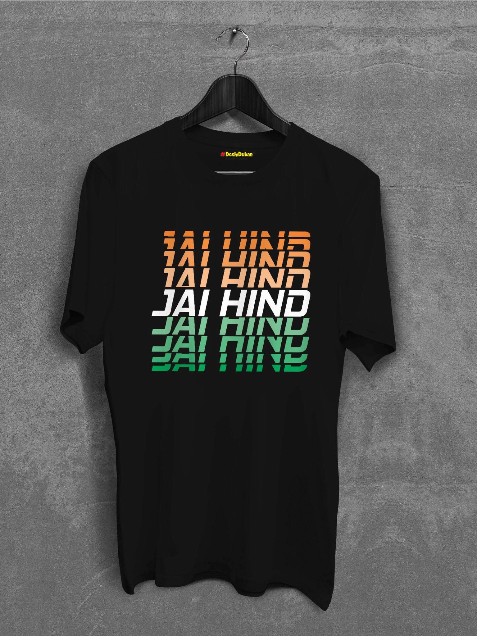 Jay Hind TriColor Cotton T-shirt-Black / XS