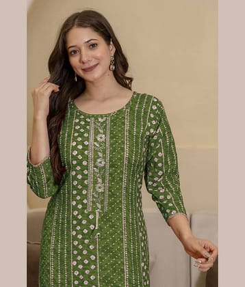 Kapadia Women Cotton Embroidered Straight Kurti ( Multicolor )