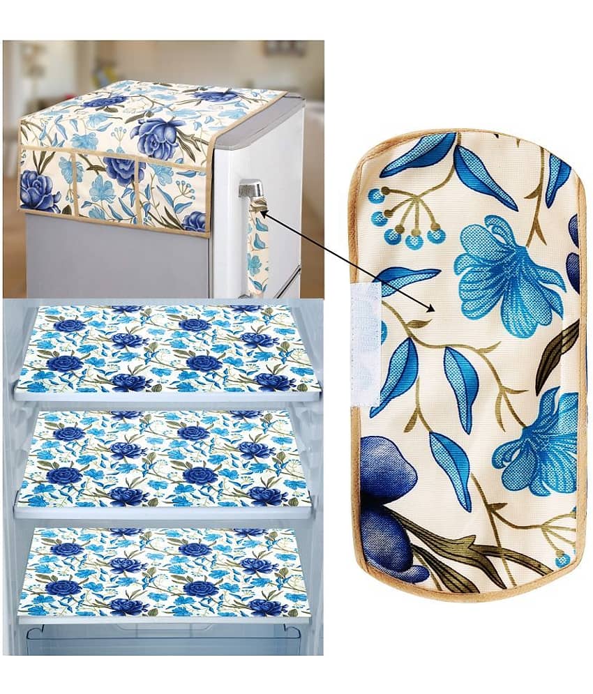 E-Retailer Set of 5 PVC Blue Fridge Top Cover