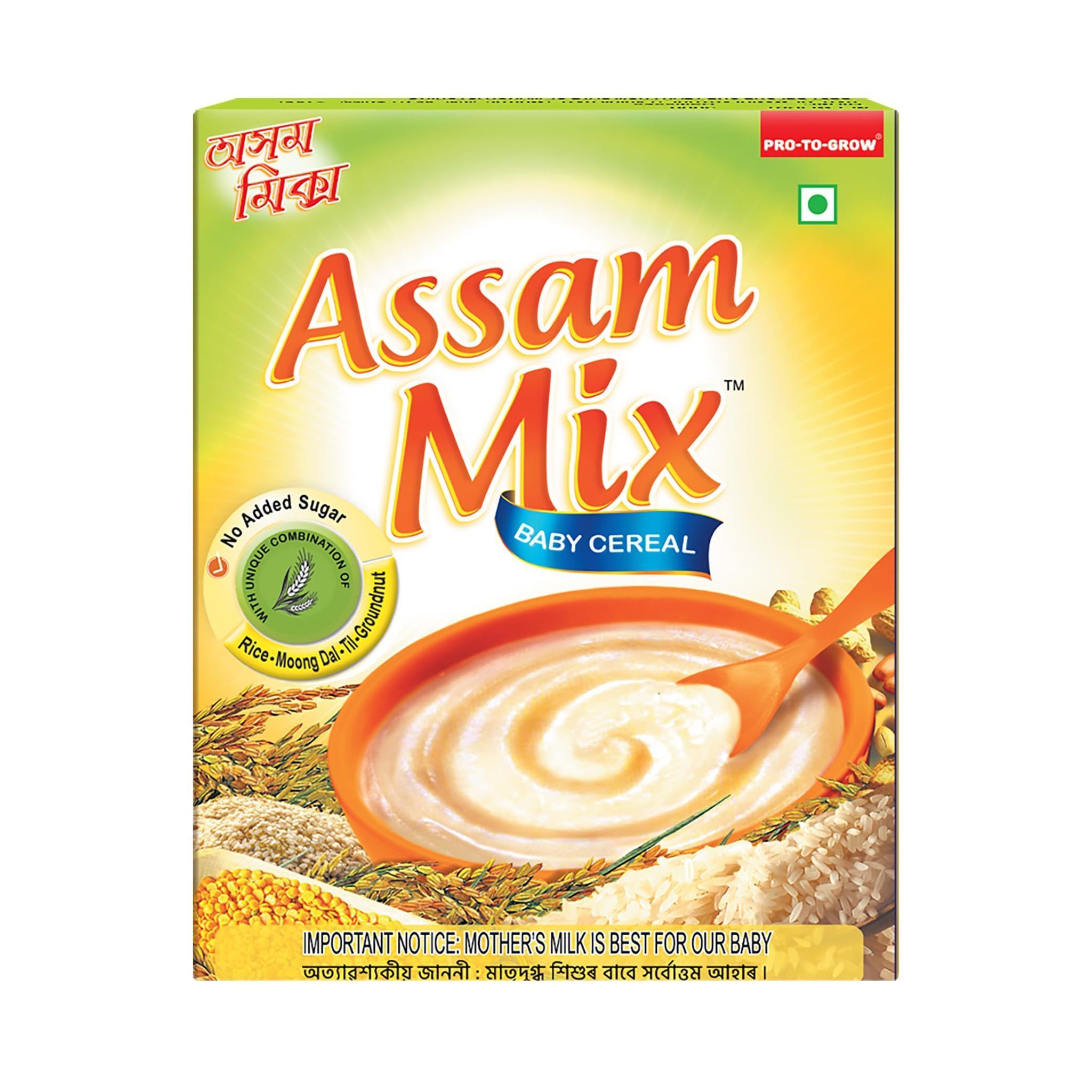Pro To Grow Assam Mix Baby Cereal 300g | Enriched with Rice, Sesame & Groundnut with No Added Sugar & Artificial Additives | Ideal for 6 to 24 Months Baby