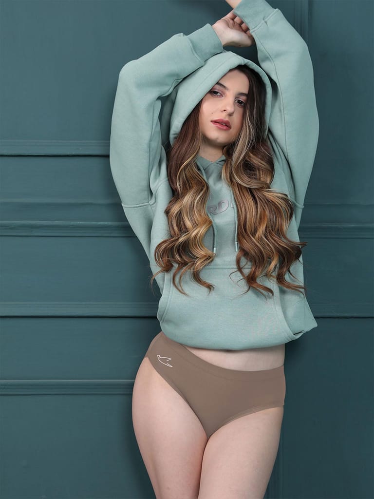 Freecultr Women’s Micromodal Mid-Rise Hipster | Super Soft & Breathable Fabric | Medium Rear Coverage | Comfortable Stretch Elastic | Pack of 3 |Color - Avocado Green,Clay,Pink