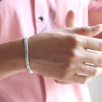 Compassionate Sterling Silver Bracelet for Men-8 / 34.3