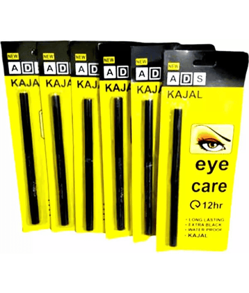 Venus Traders Black Matte Kajal 60 g Pencil ( Pack of 6 )