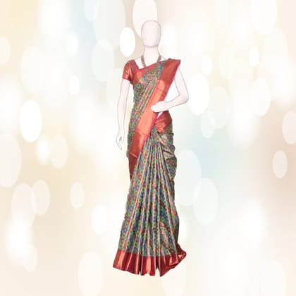 Traditional Pattu Silk Saree (Multicolor) | Rich Zari Border | Festive & Wedding Wear
